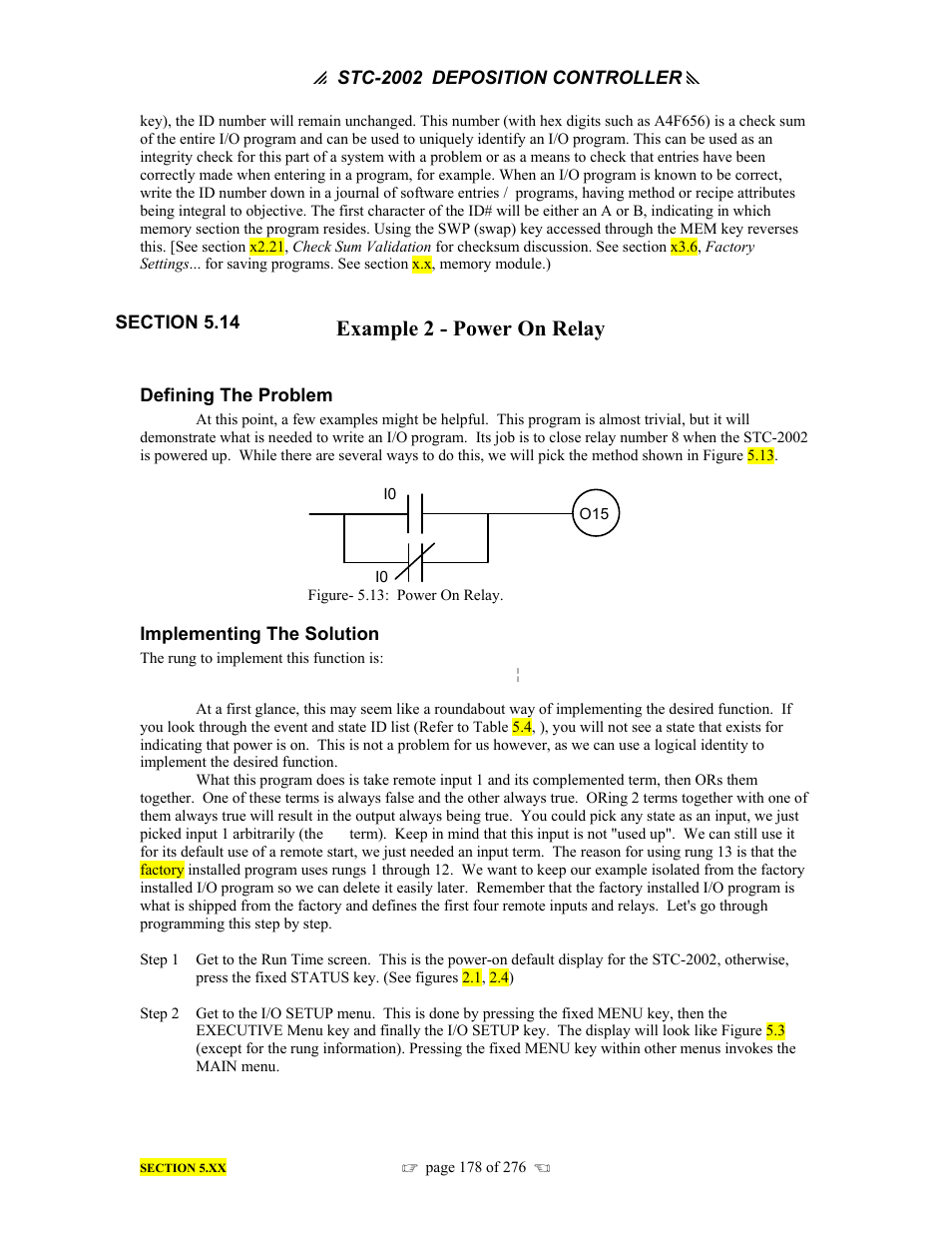 Example 2 - power on relay | INFICON STC-2002 Thin Film Deposition Controller Operating Manual User Manual | Page 180 / 278
