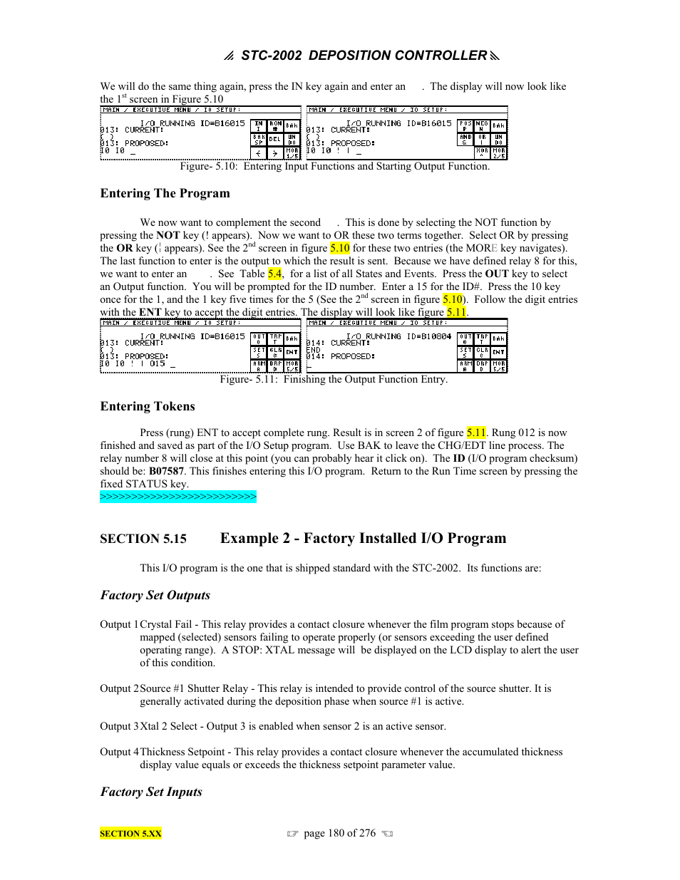 Example 2 - factory installed i/o program | INFICON STC-2002 Thin Film Deposition Controller Operating Manual User Manual | Page 182 / 278