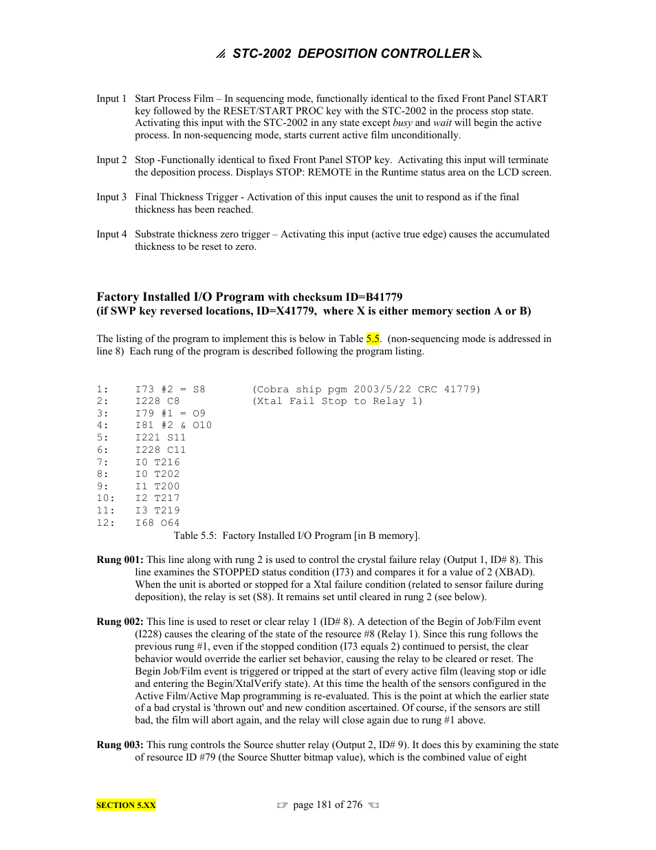 INFICON STC-2002 Thin Film Deposition Controller Operating Manual User Manual | Page 183 / 278