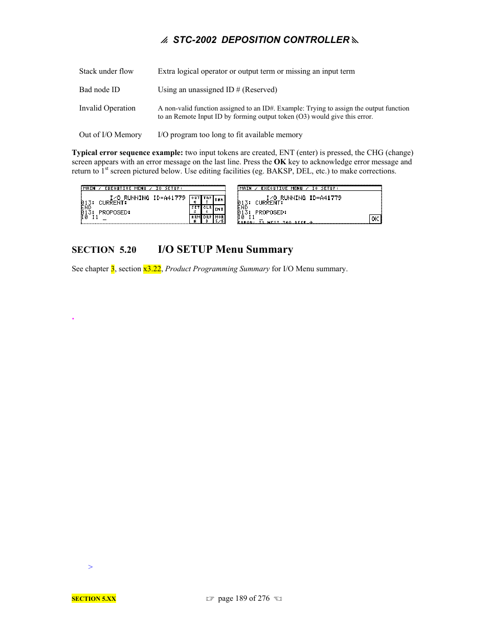 I/o setup menu summary | INFICON STC-2002 Thin Film Deposition Controller Operating Manual User Manual | Page 191 / 278