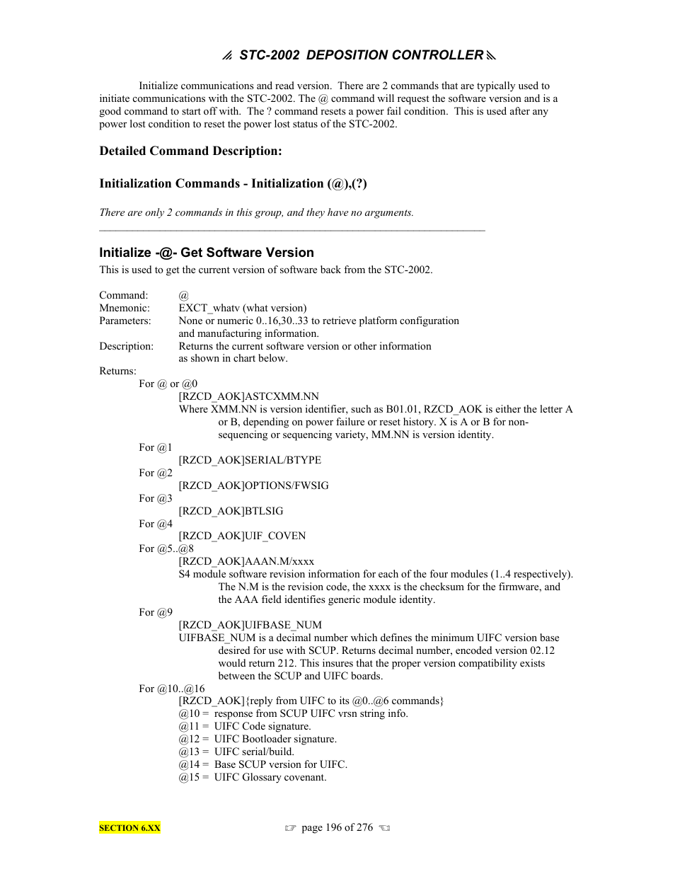 INFICON STC-2002 Thin Film Deposition Controller Operating Manual User Manual | Page 198 / 278