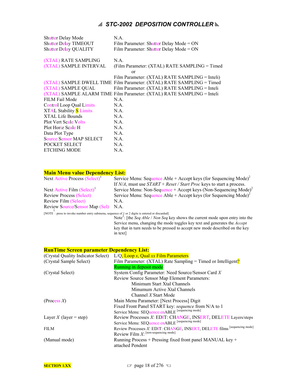 INFICON STC-2002 Thin Film Deposition Controller Operating Manual User Manual | Page 20 / 278