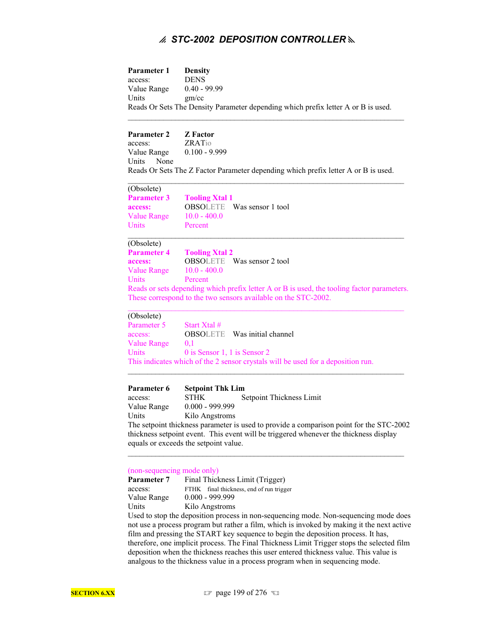 INFICON STC-2002 Thin Film Deposition Controller Operating Manual User Manual | Page 201 / 278