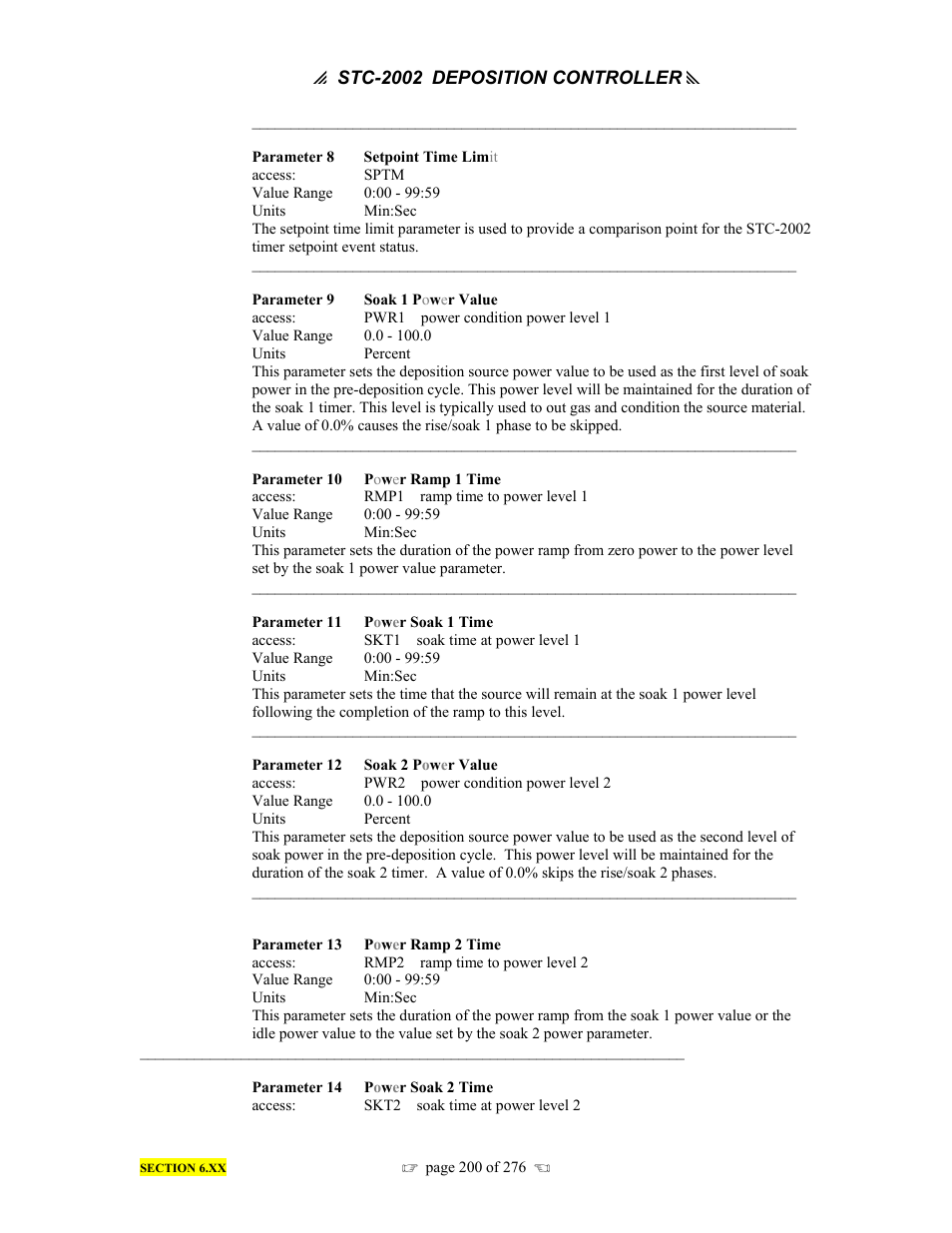 INFICON STC-2002 Thin Film Deposition Controller Operating Manual User Manual | Page 202 / 278