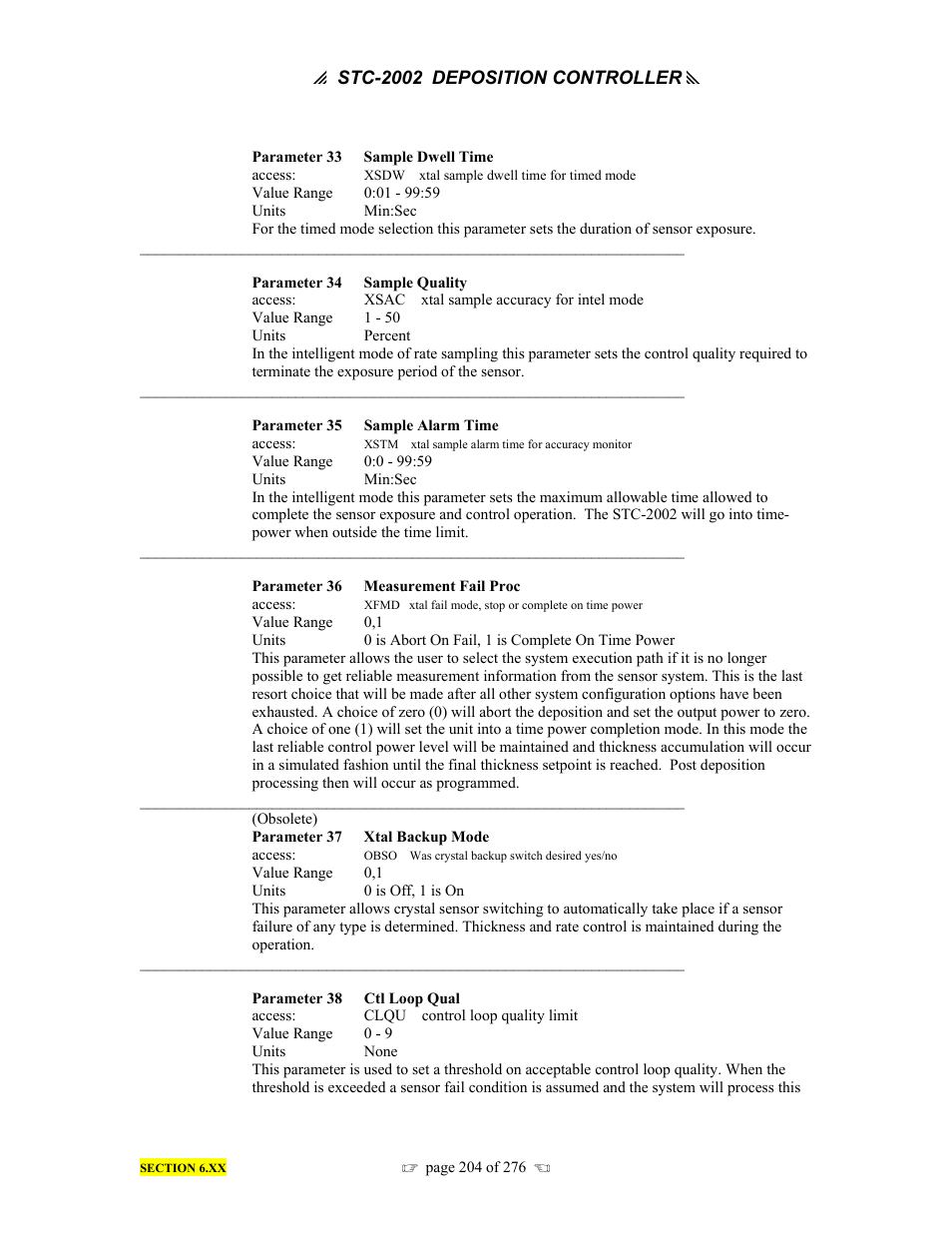 INFICON STC-2002 Thin Film Deposition Controller Operating Manual User Manual | Page 206 / 278