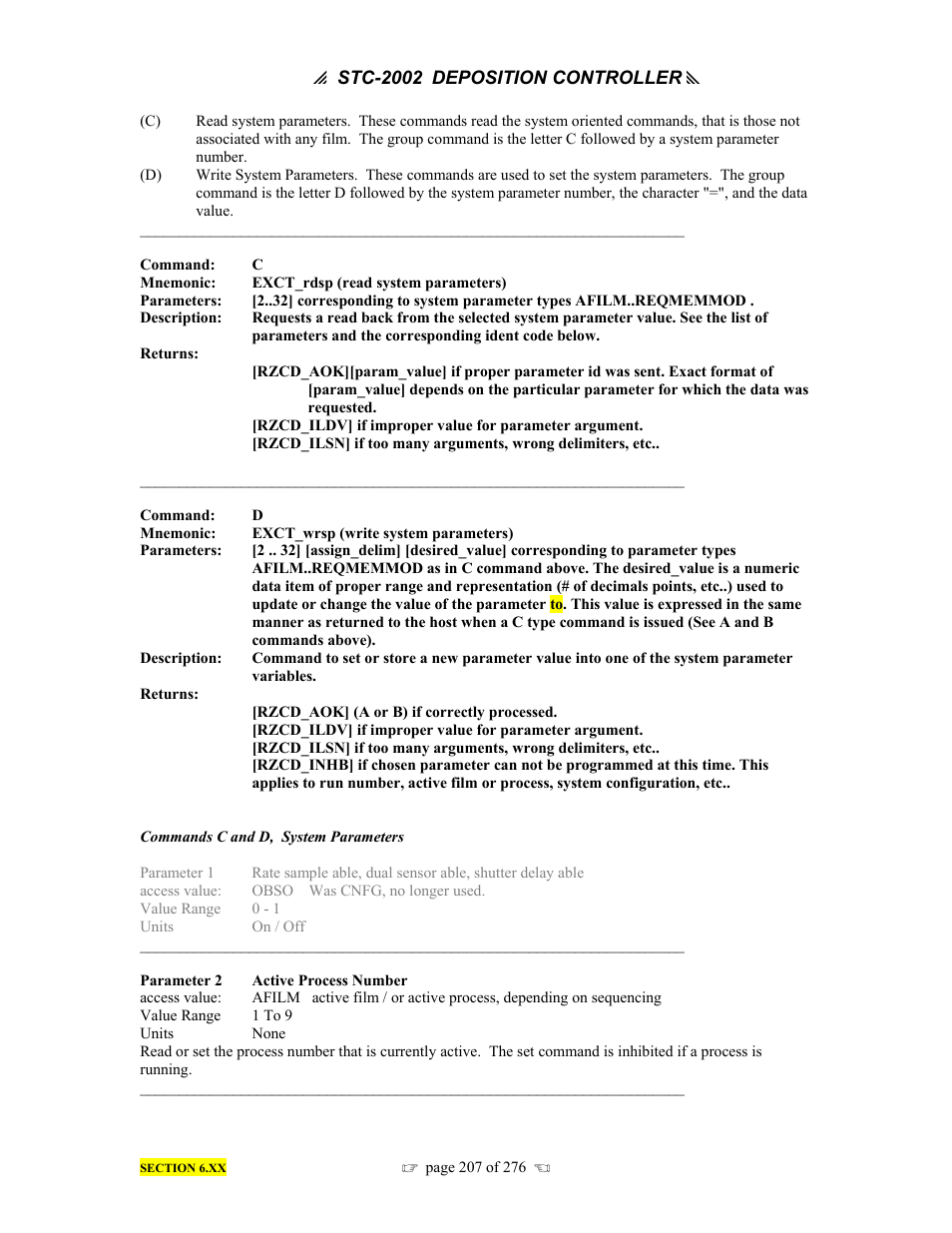 INFICON STC-2002 Thin Film Deposition Controller Operating Manual User Manual | Page 209 / 278