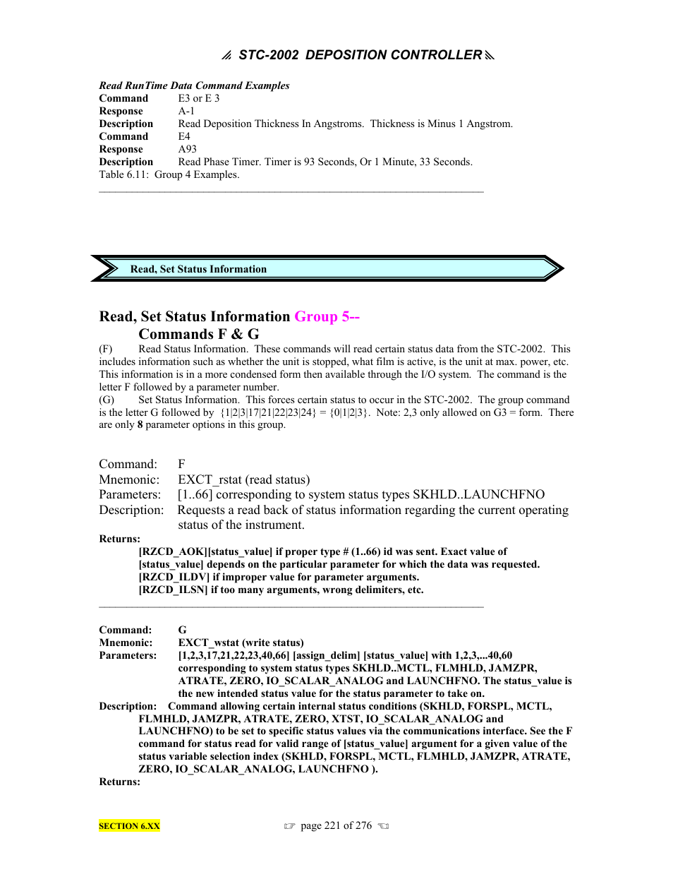 INFICON STC-2002 Thin Film Deposition Controller Operating Manual User Manual | Page 223 / 278