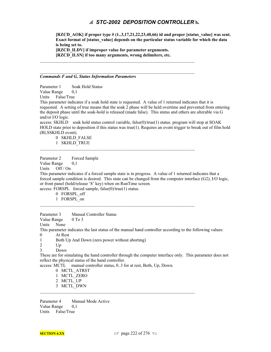 INFICON STC-2002 Thin Film Deposition Controller Operating Manual User Manual | Page 224 / 278