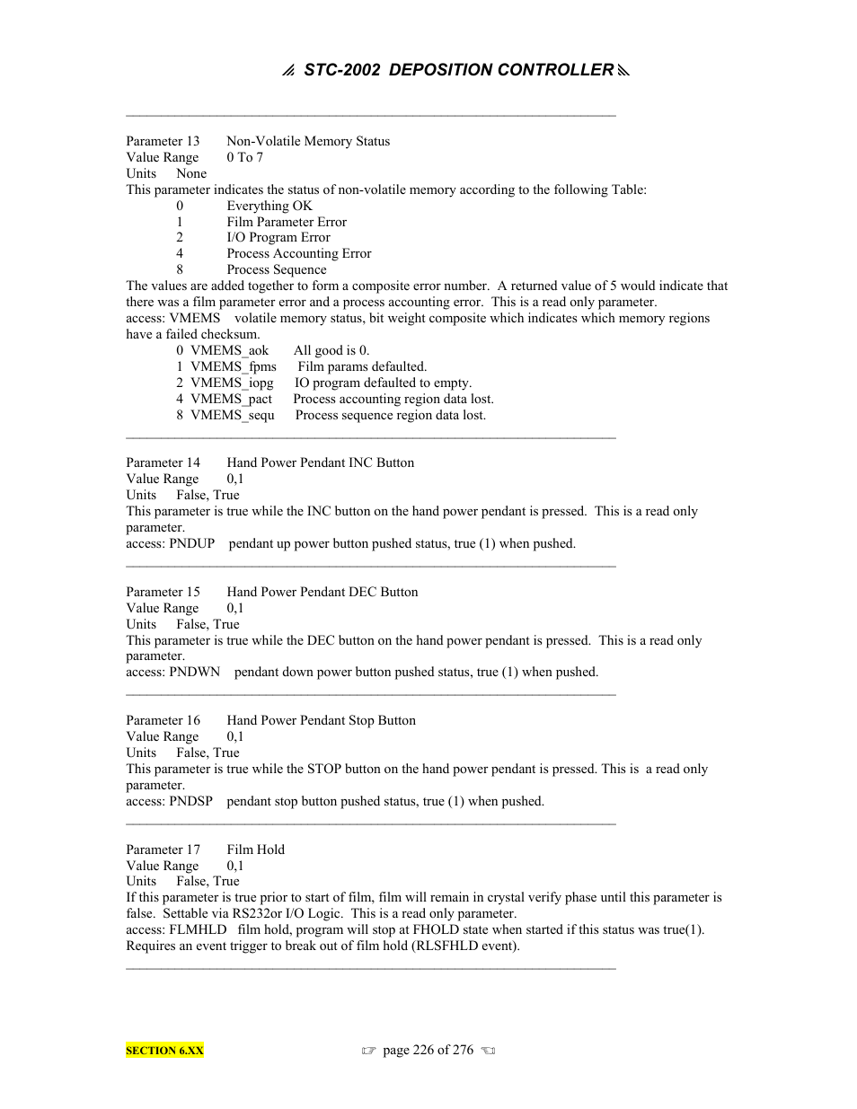 INFICON STC-2002 Thin Film Deposition Controller Operating Manual User Manual | Page 228 / 278