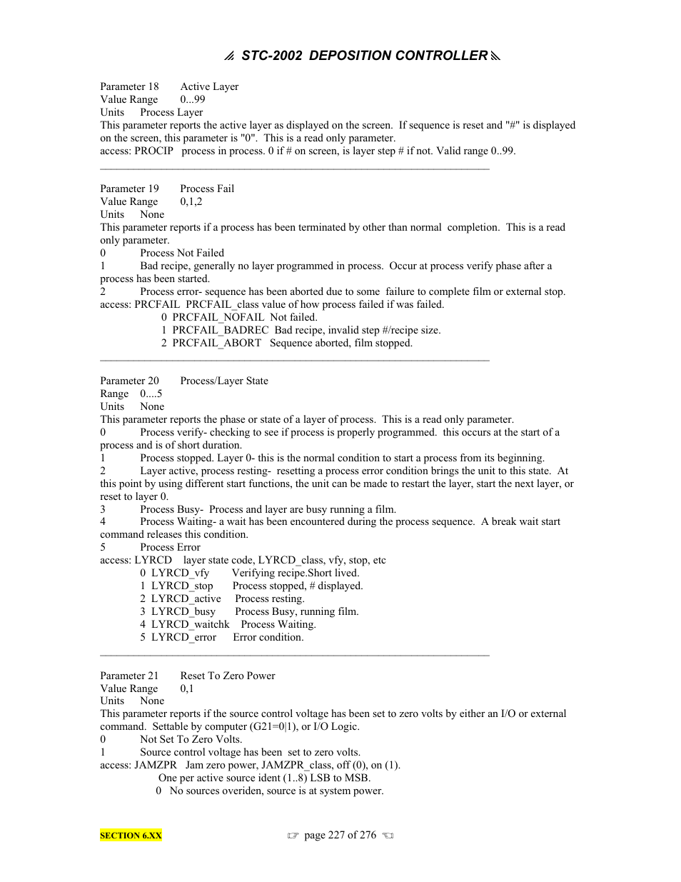 INFICON STC-2002 Thin Film Deposition Controller Operating Manual User Manual | Page 229 / 278