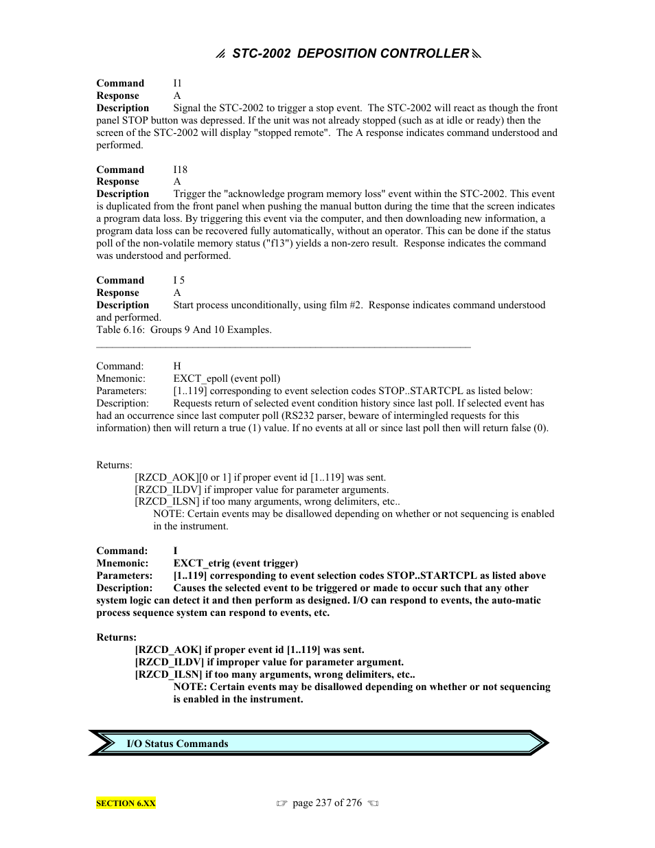 INFICON STC-2002 Thin Film Deposition Controller Operating Manual User Manual | Page 239 / 278