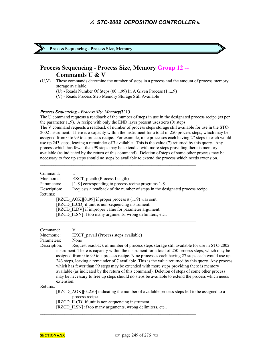 INFICON STC-2002 Thin Film Deposition Controller Operating Manual User Manual | Page 251 / 278