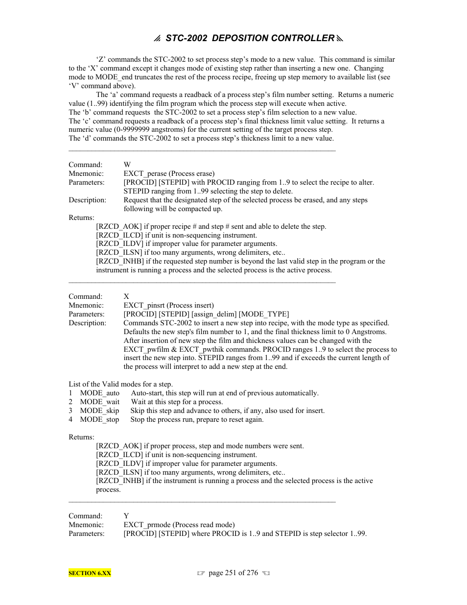 INFICON STC-2002 Thin Film Deposition Controller Operating Manual User Manual | Page 253 / 278