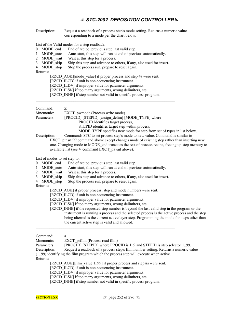 INFICON STC-2002 Thin Film Deposition Controller Operating Manual User Manual | Page 254 / 278