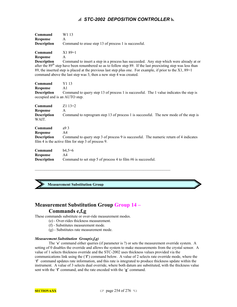 INFICON STC-2002 Thin Film Deposition Controller Operating Manual User Manual | Page 256 / 278