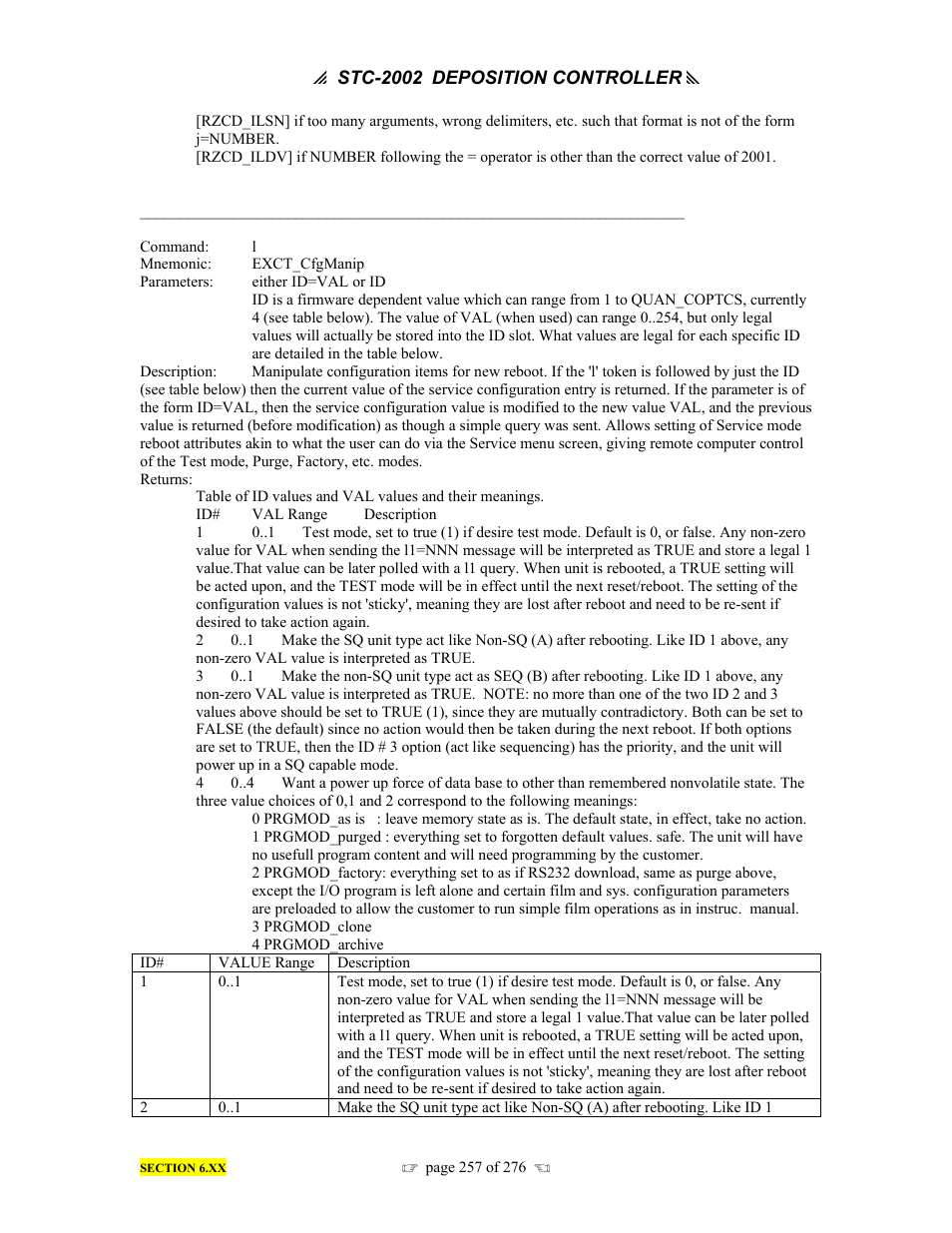 INFICON STC-2002 Thin Film Deposition Controller Operating Manual User Manual | Page 259 / 278