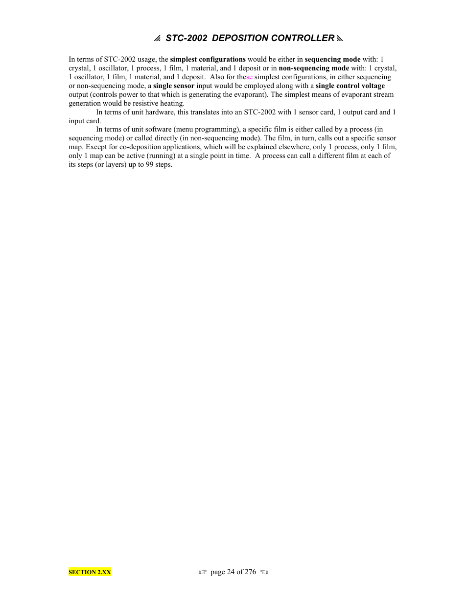 INFICON STC-2002 Thin Film Deposition Controller Operating Manual User Manual | Page 26 / 278