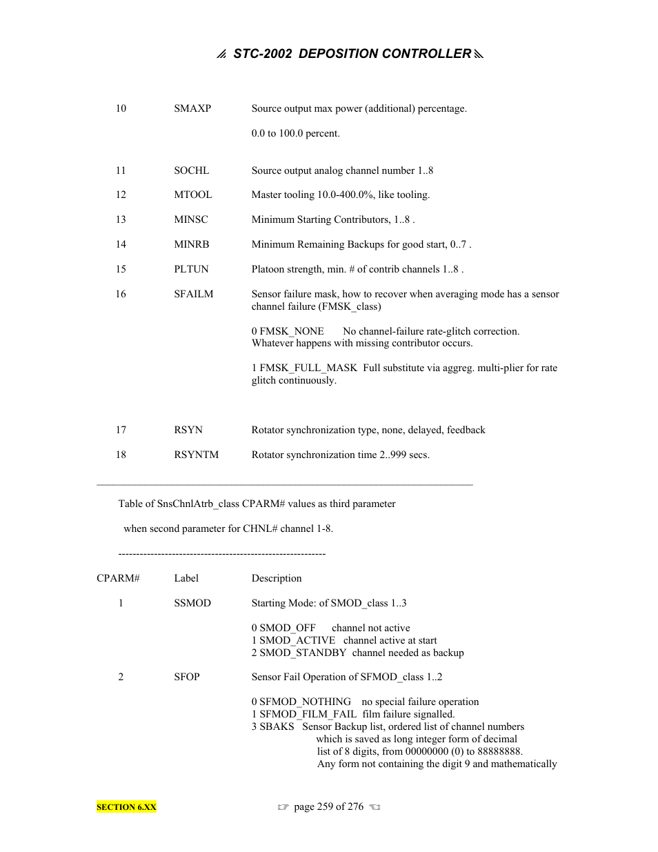 INFICON STC-2002 Thin Film Deposition Controller Operating Manual User Manual | Page 261 / 278