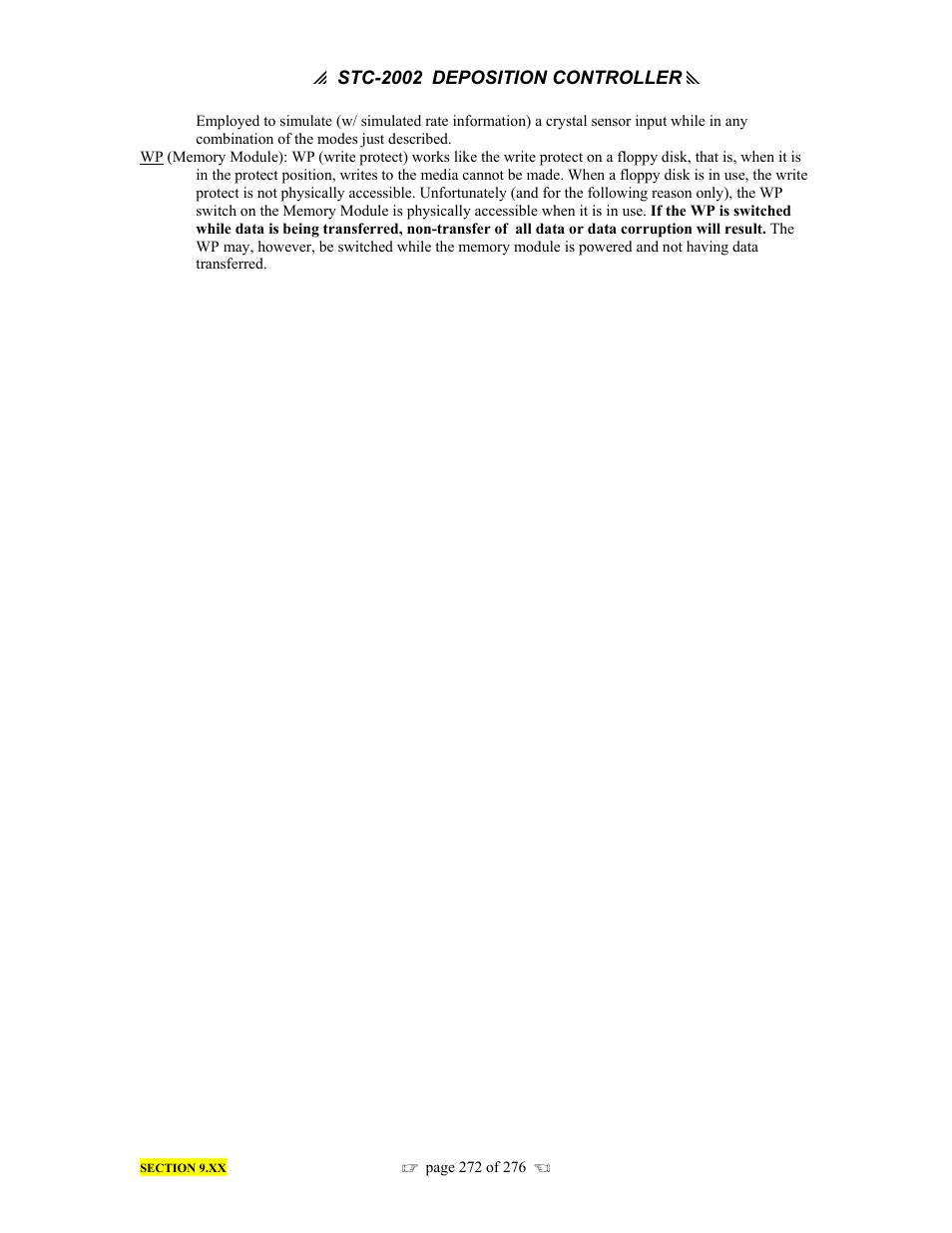 INFICON STC-2002 Thin Film Deposition Controller Operating Manual User Manual | Page 274 / 278