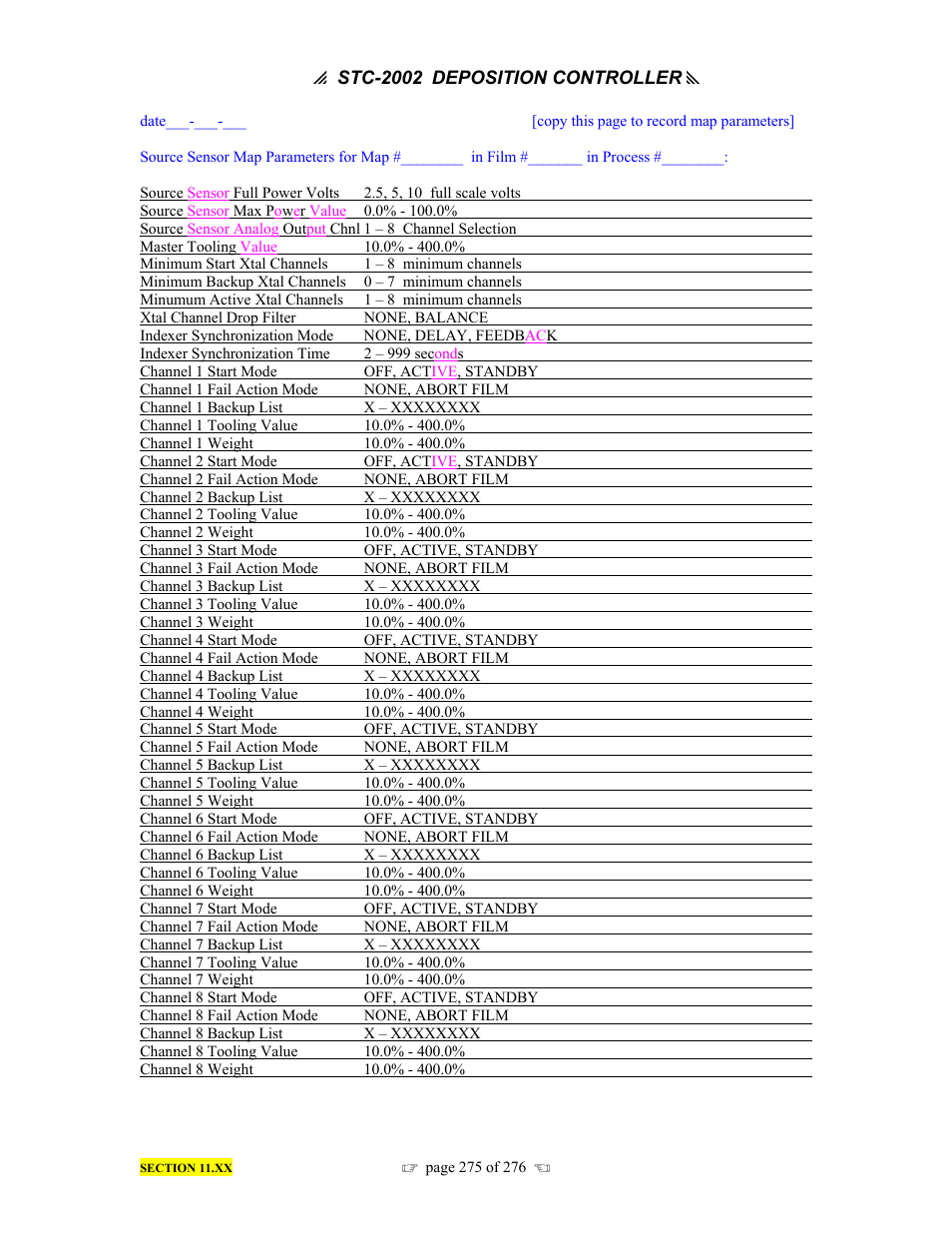 INFICON STC-2002 Thin Film Deposition Controller Operating Manual User Manual | Page 277 / 278