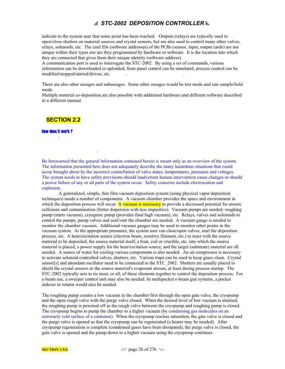 INFICON STC-2002 Thin Film Deposition Controller Operating Manual User Manual | Page 28 / 278