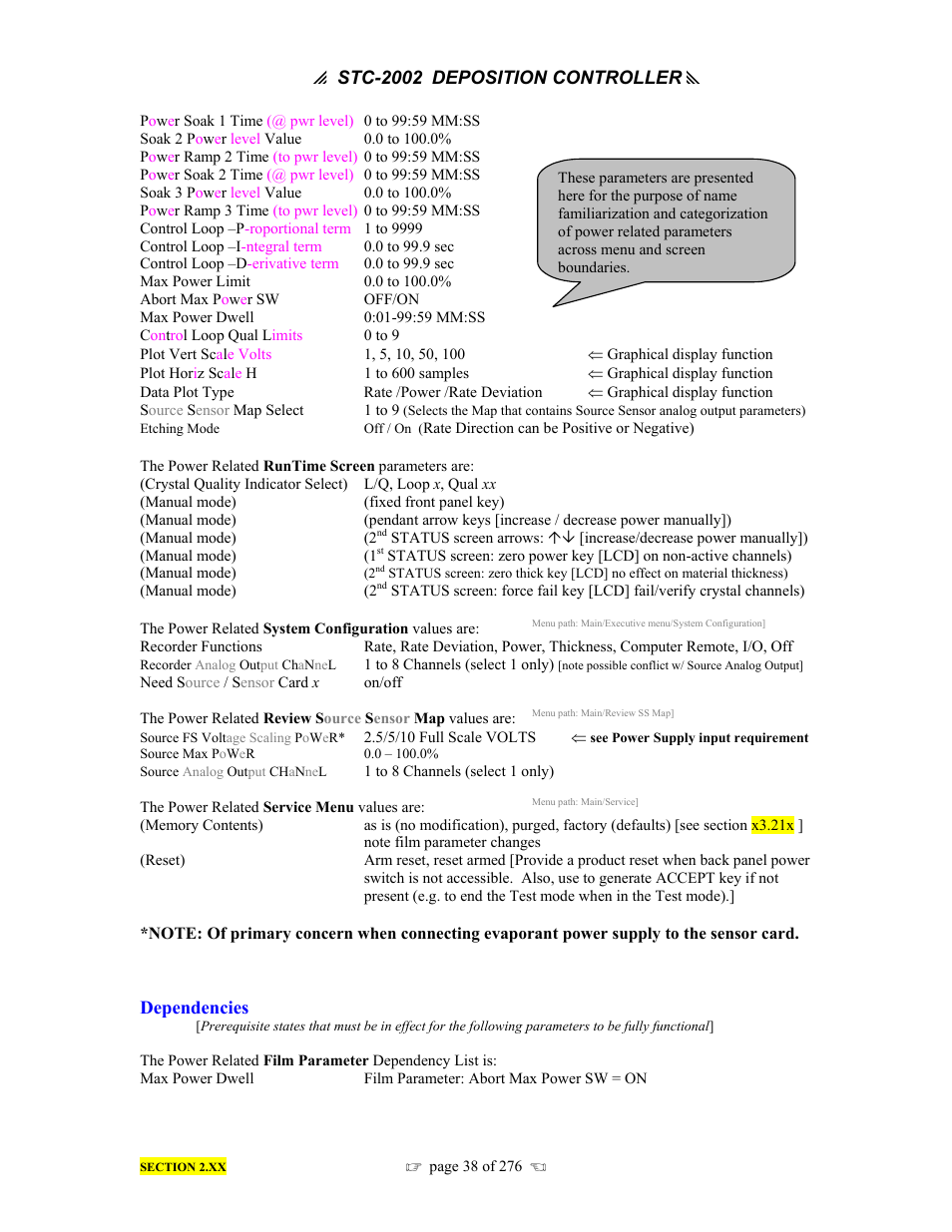 INFICON STC-2002 Thin Film Deposition Controller Operating Manual User Manual | Page 40 / 278