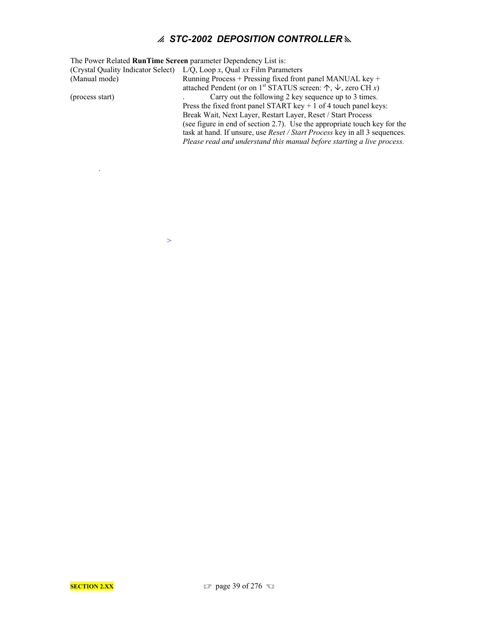 INFICON STC-2002 Thin Film Deposition Controller Operating Manual User Manual | Page 41 / 278