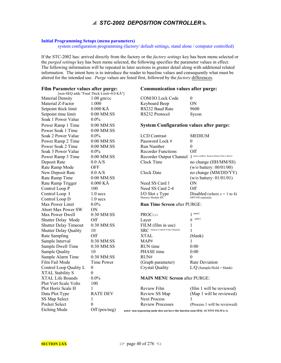 INFICON STC-2002 Thin Film Deposition Controller Operating Manual User Manual | Page 42 / 278