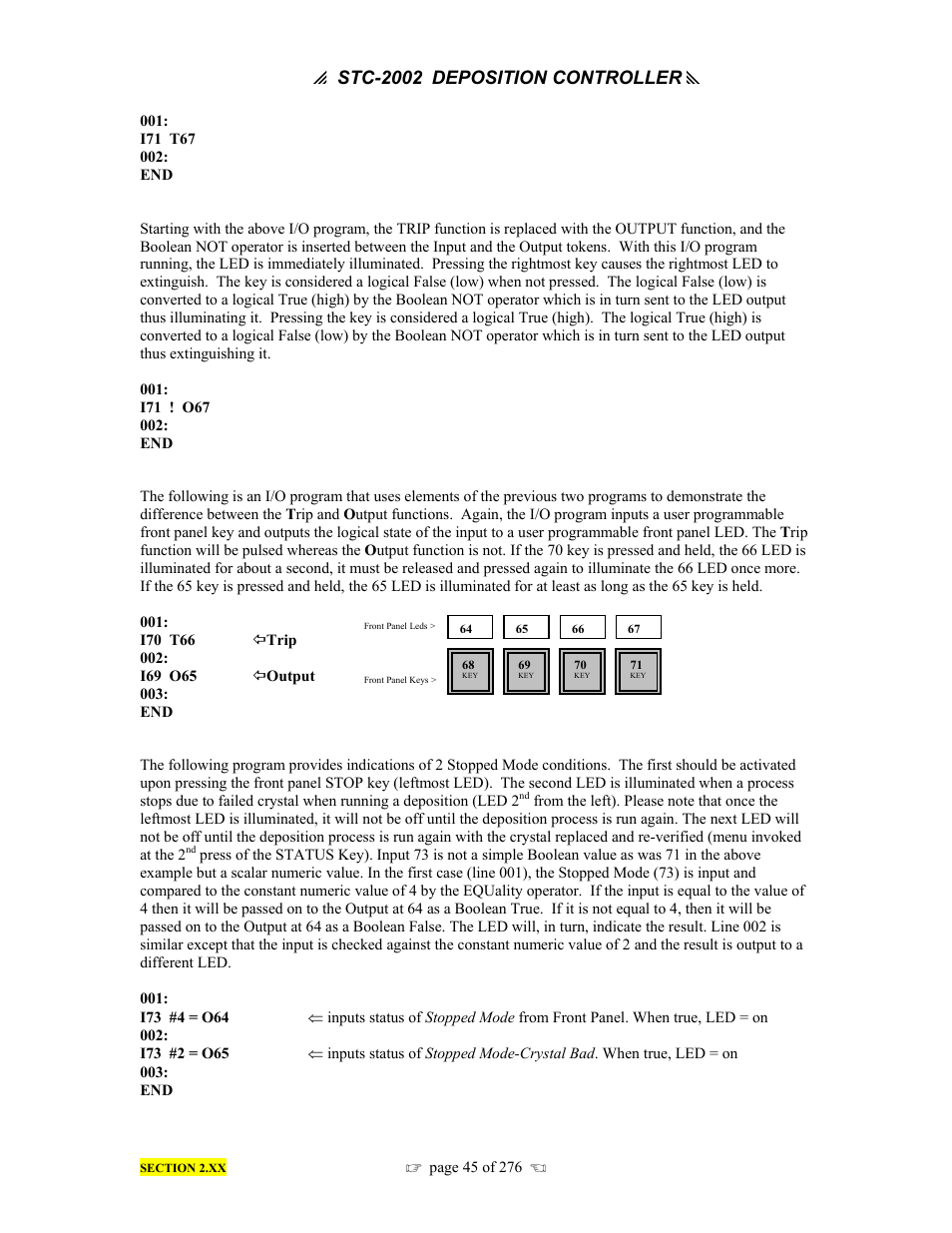 P stc-2002, Deposition controller y | INFICON STC-2002 Thin Film Deposition Controller Operating Manual User Manual | Page 47 / 278