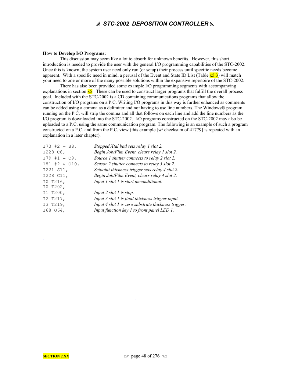 INFICON STC-2002 Thin Film Deposition Controller Operating Manual User Manual | Page 50 / 278
