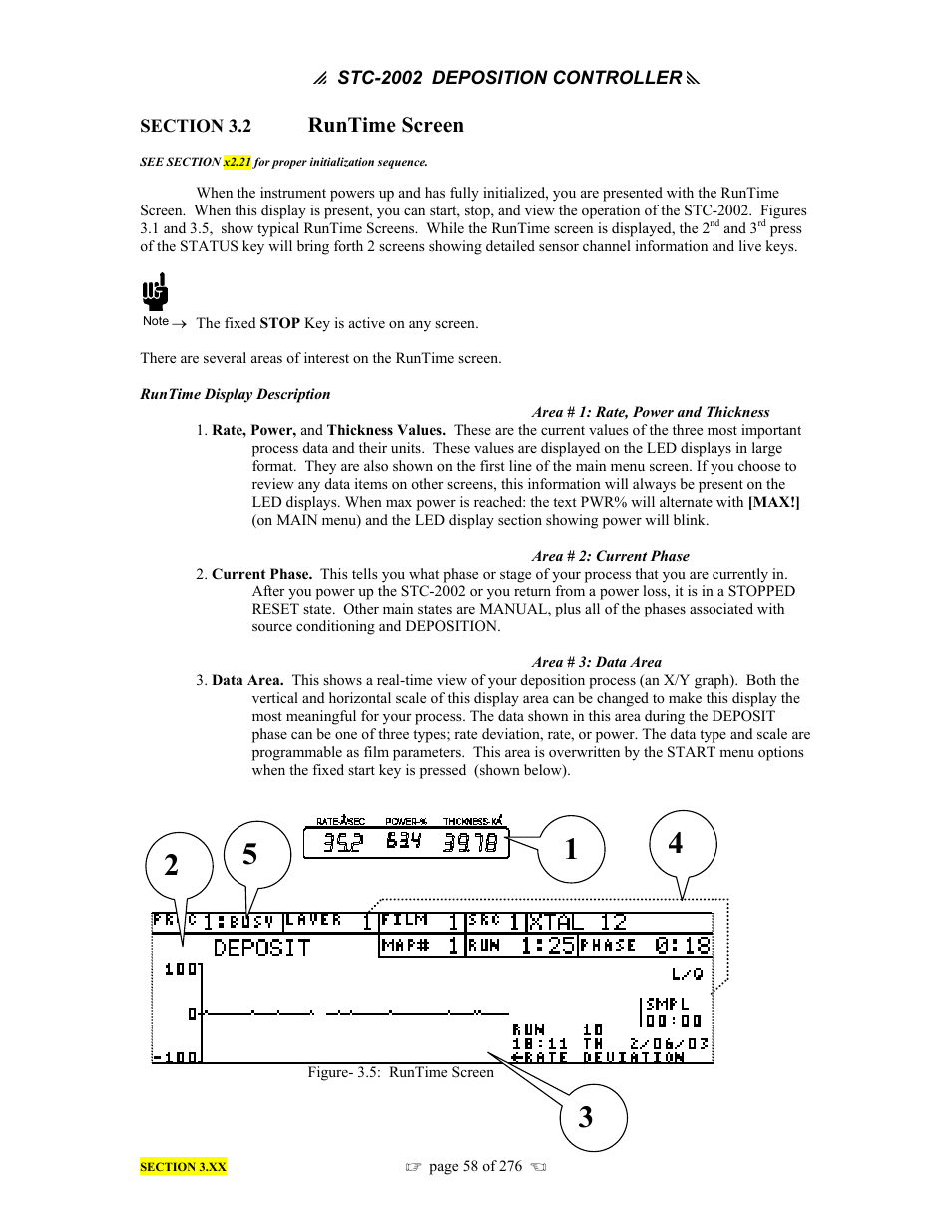 Runtime screen | INFICON STC-2002 Thin Film Deposition Controller Operating Manual User Manual | Page 60 / 278