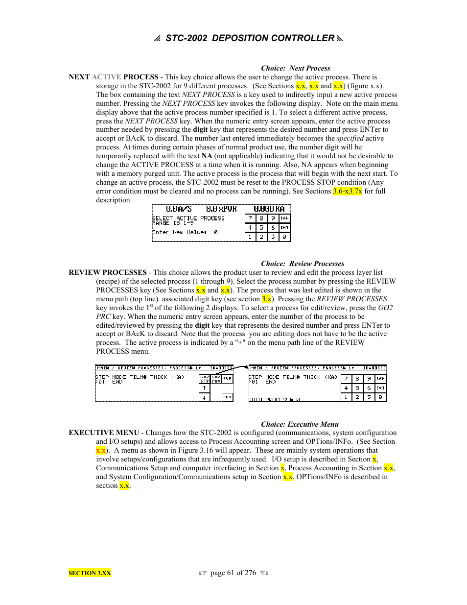 INFICON STC-2002 Thin Film Deposition Controller Operating Manual User Manual | Page 63 / 278