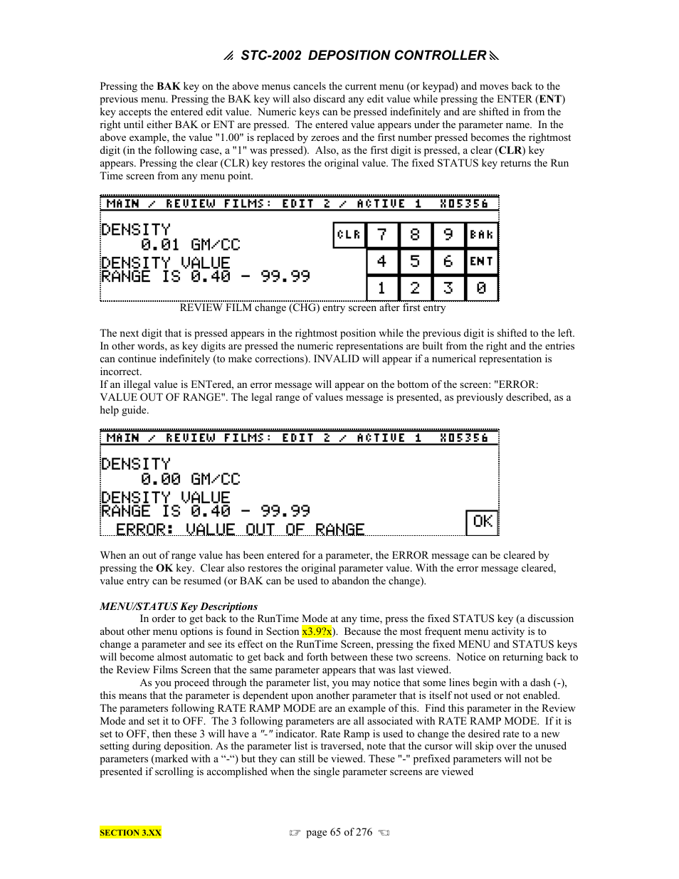 INFICON STC-2002 Thin Film Deposition Controller Operating Manual User Manual | Page 67 / 278