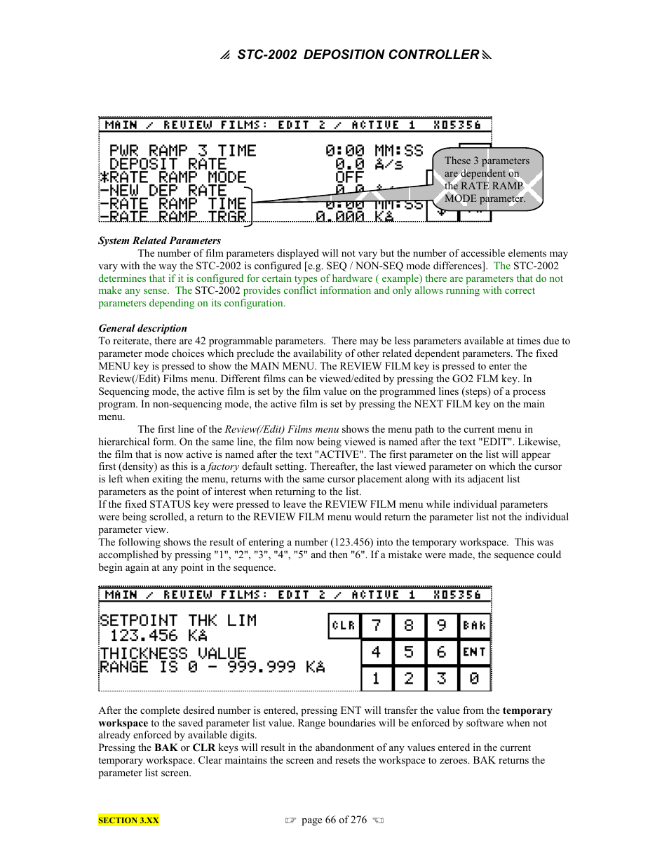 INFICON STC-2002 Thin Film Deposition Controller Operating Manual User Manual | Page 68 / 278