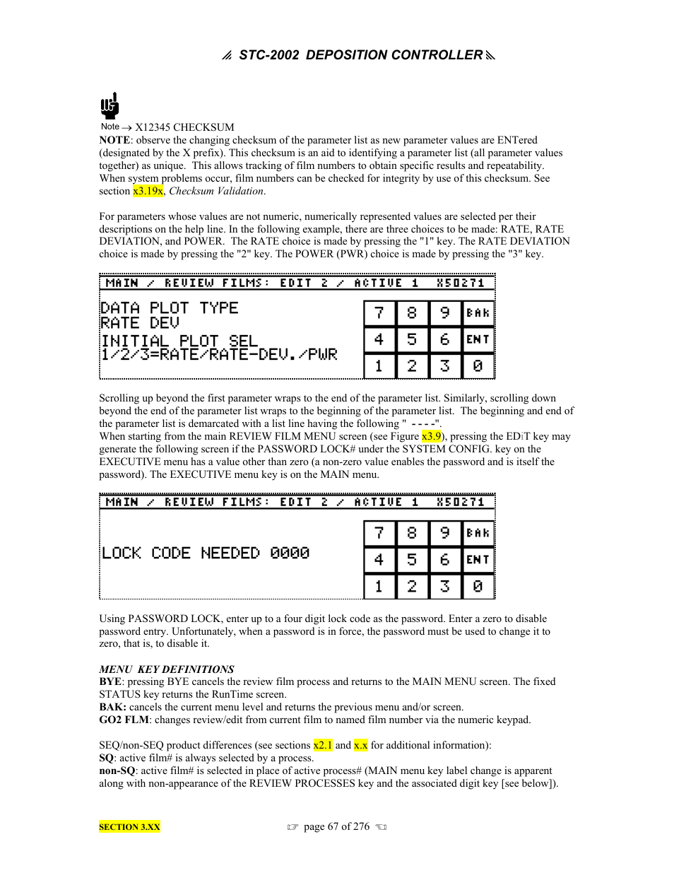 INFICON STC-2002 Thin Film Deposition Controller Operating Manual User Manual | Page 69 / 278