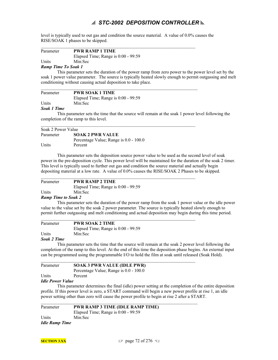 INFICON STC-2002 Thin Film Deposition Controller Operating Manual User Manual | Page 74 / 278