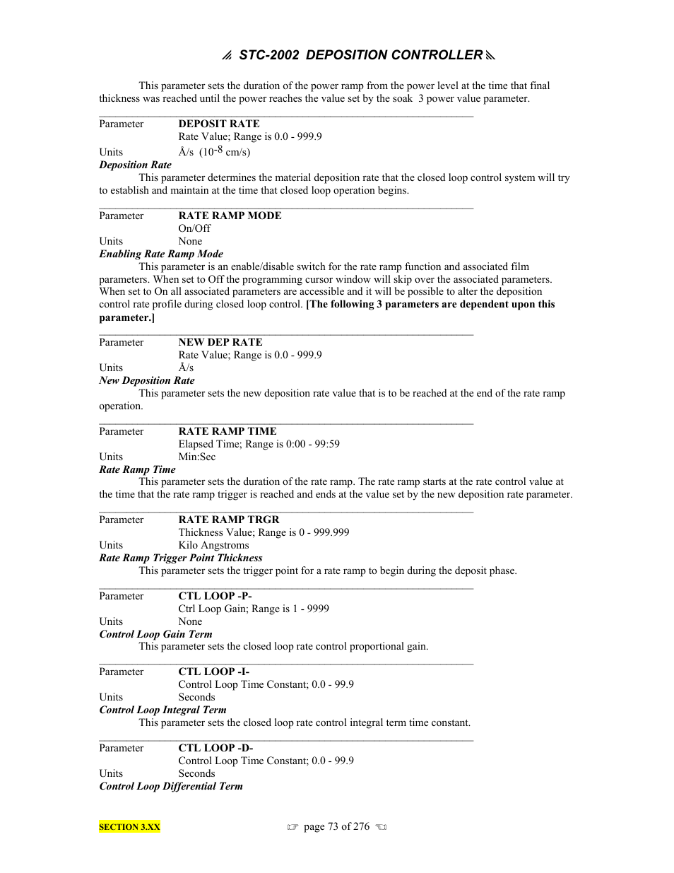 INFICON STC-2002 Thin Film Deposition Controller Operating Manual User Manual | Page 75 / 278