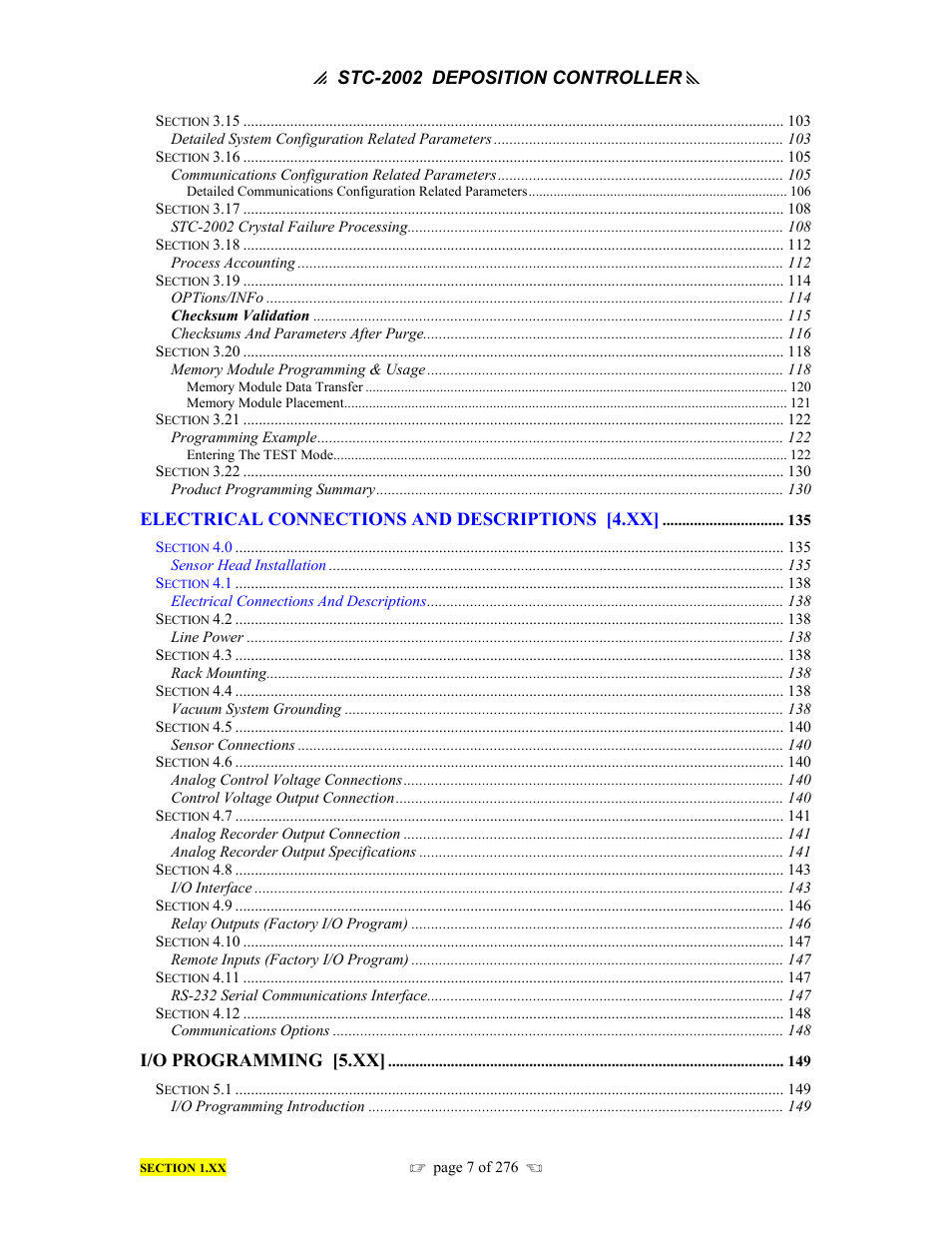INFICON STC-2002 Thin Film Deposition Controller Operating Manual User Manual | Page 9 / 278