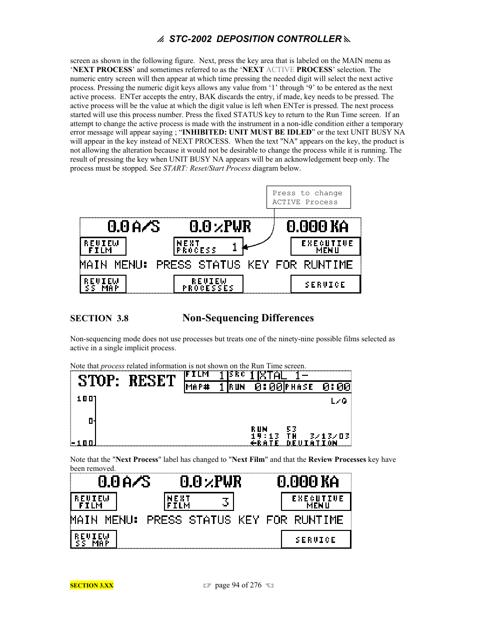 Non-sequencing differences | INFICON STC-2002 Thin Film Deposition Controller Operating Manual User Manual | Page 96 / 278