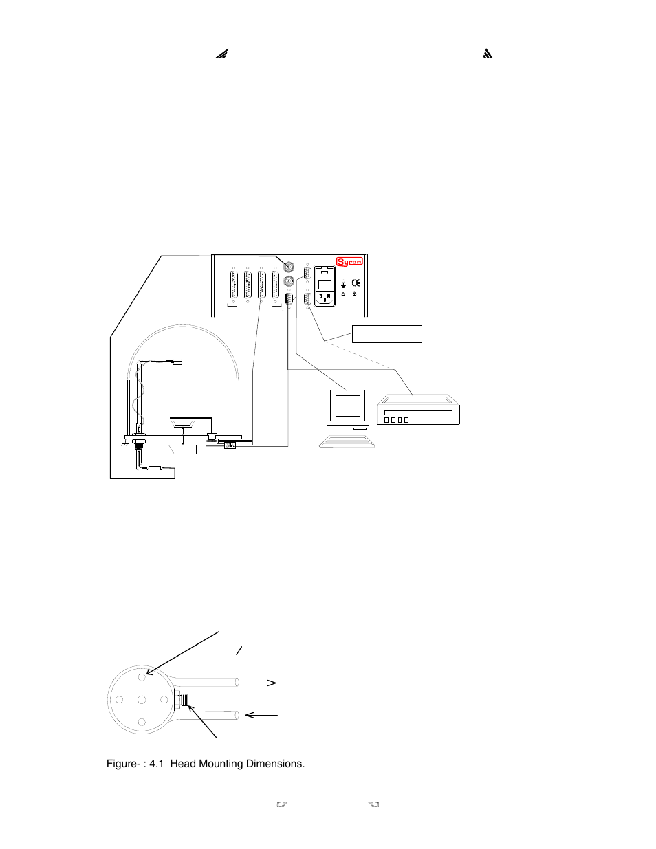 Sensor head installation, Stc-2000a deposition controller, Electrical connections and descriptions | Figure- : 4.1 head mounting dimensions | INFICON STC-2000A Thin Film Deposition Controller Operating Manual User Manual | Page 142 / 292