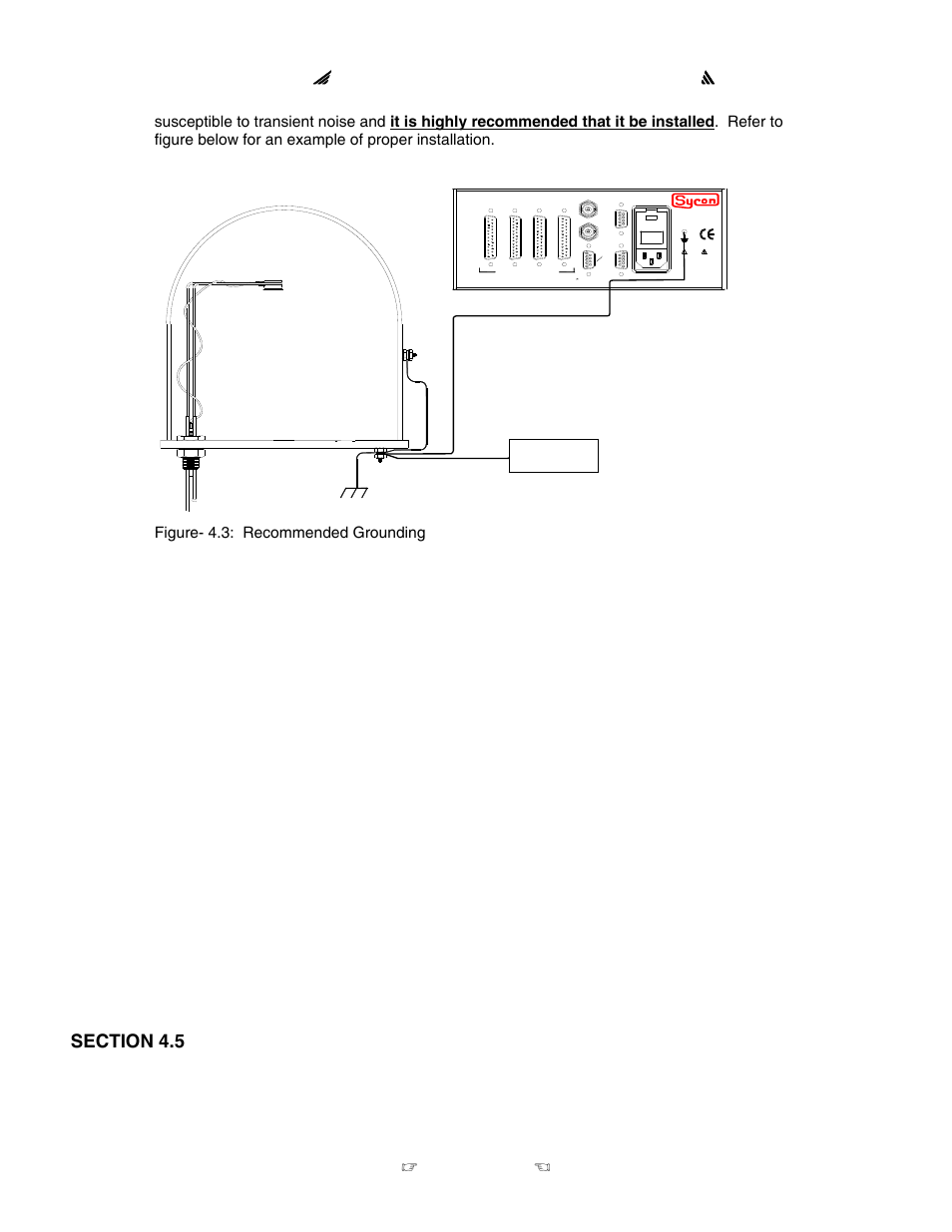 Connector installation, Connector shielding, Sensor connections | Stc-2000a deposition controller, Connector installation connector shielding, Figure- 4.3: recommended grounding, Connector type -- bnc | INFICON STC-2000A Thin Film Deposition Controller Operating Manual User Manual | Page 146 / 292