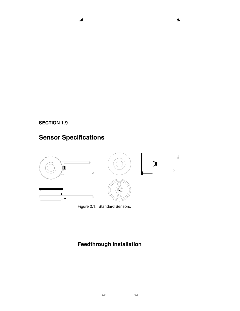 Operation, Water, Sensor specifications | Feedthrough installation | INFICON STC-2000A Thin Film Deposition Controller Operating Manual User Manual | Page 21 / 292