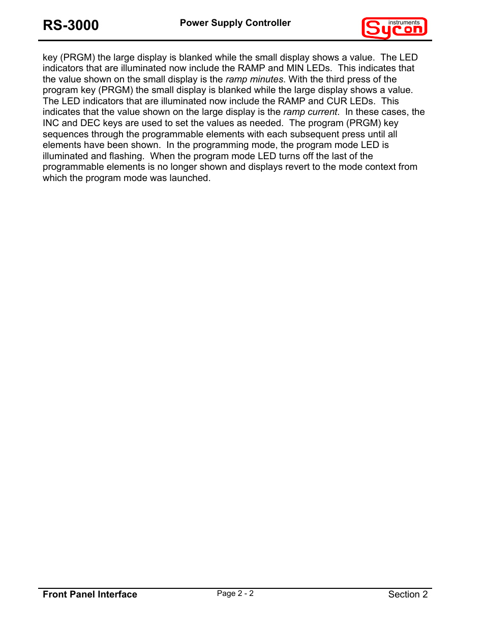 Rs-3000 | INFICON RS-3000 Power Supply Controller User Manual | Page 11 / 26