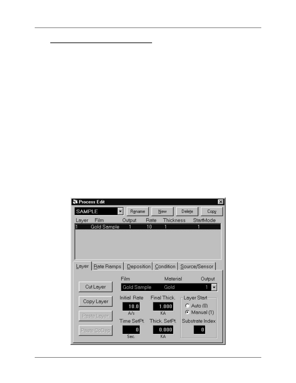 Chapter 2 quick start, 4 single-layer process setup | INFICON SID-142 Thin Film Deposition Controller User Manual | Page 13 / 74