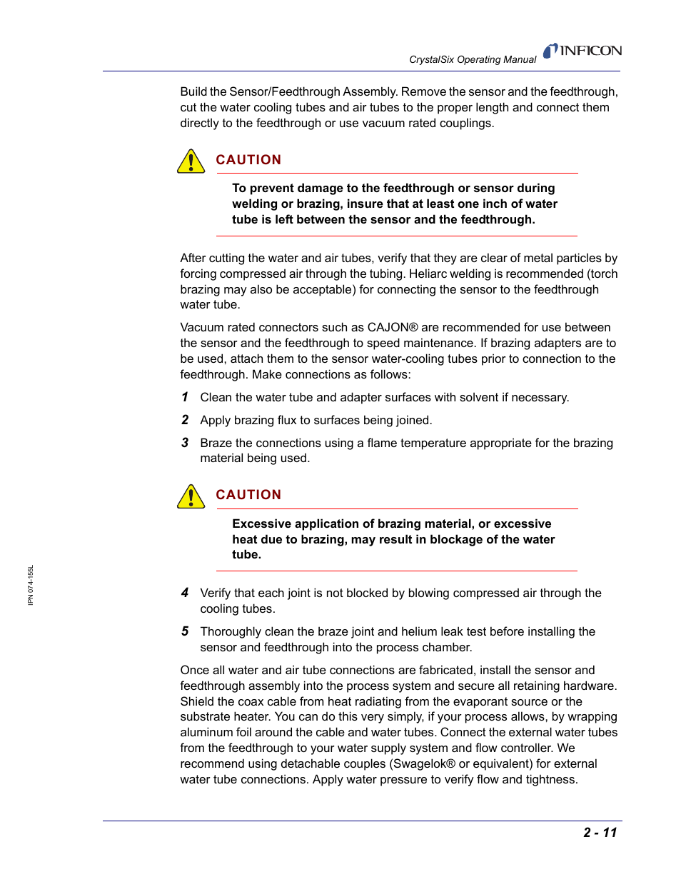 INFICON CrystalSix Sensor User Manual | Page 25 / 54