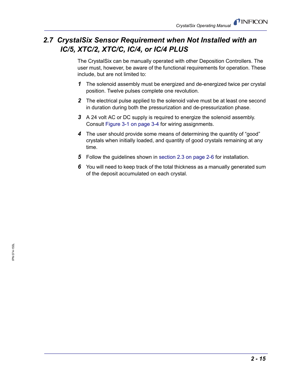 INFICON CrystalSix Sensor User Manual | Page 29 / 54