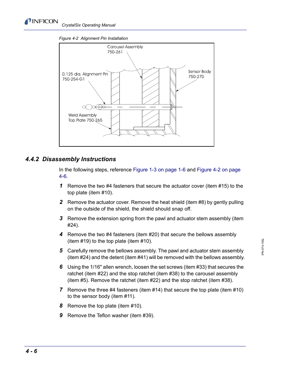 2 disassembly instructions, Own in, Figure 4-2 | INFICON CrystalSix Sensor User Manual | Page 42 / 54