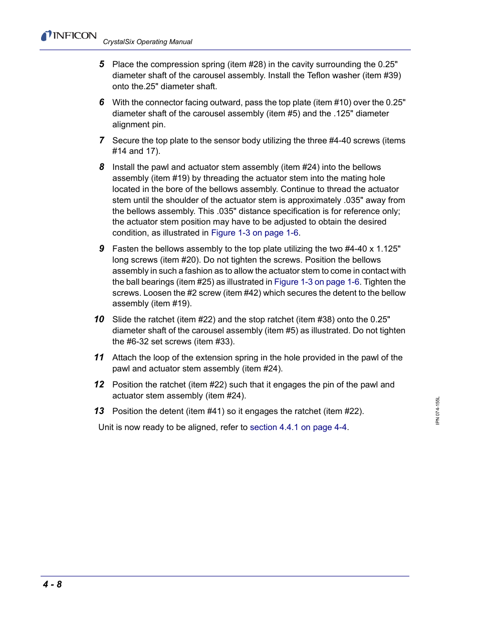 INFICON CrystalSix Sensor User Manual | Page 44 / 54
