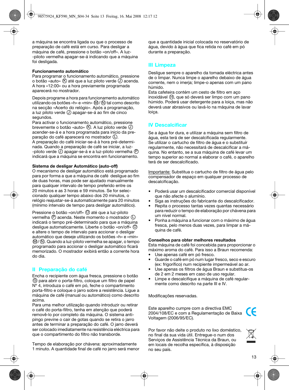 Braun KF 590 User Manual | Page 13 / 29