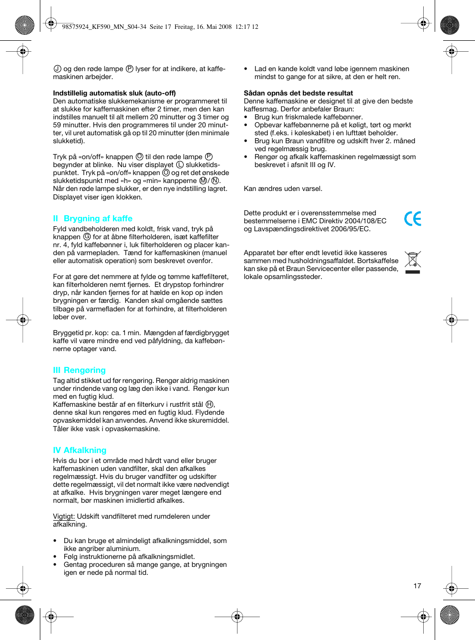 Braun KF 590 User Manual | Page 17 / 29